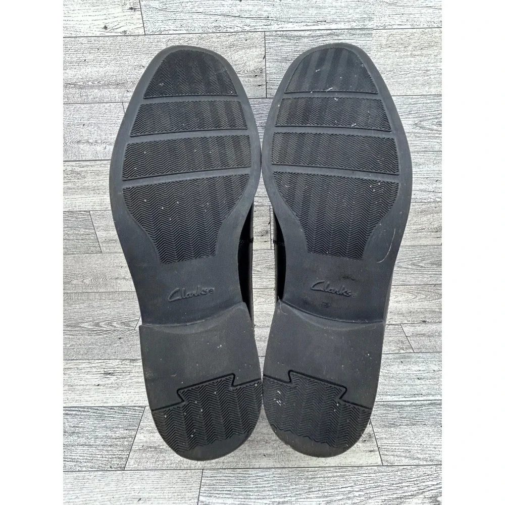 Clarks Whiddon Step Men Black Leather Loafers Dress Shoes Size 11W 261103128100